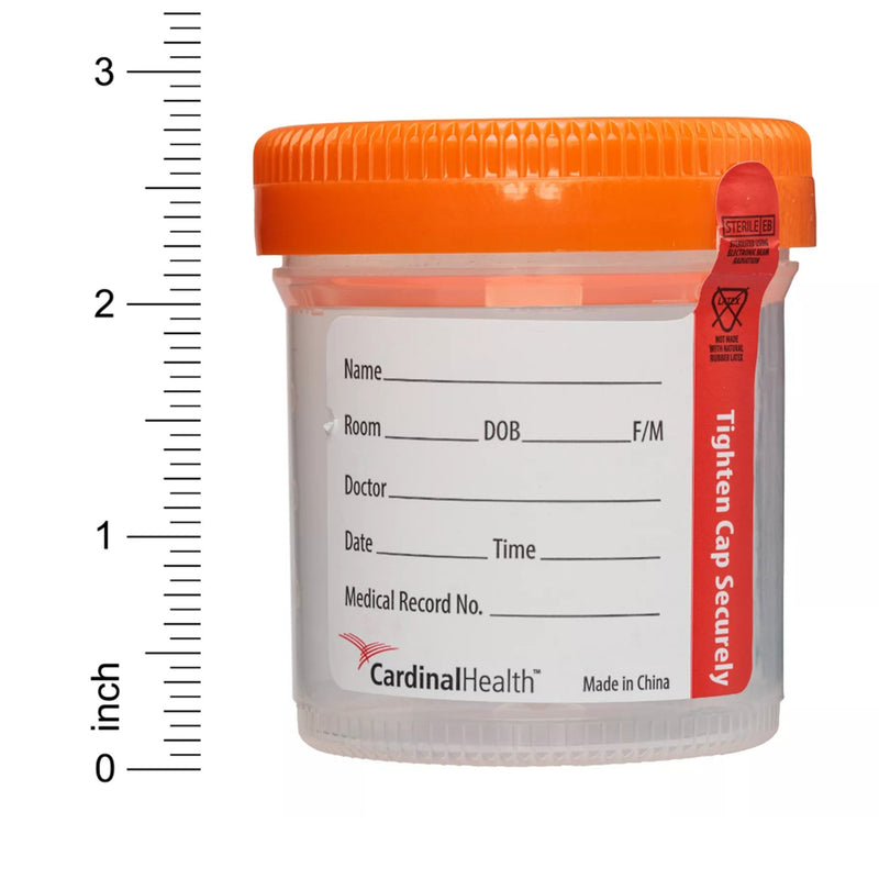 Cardinal Urine Specimen Container 53 X 62 mm 90 mL (3 oz.) Screw Cap Sterile (1153433_PK) 100/PK