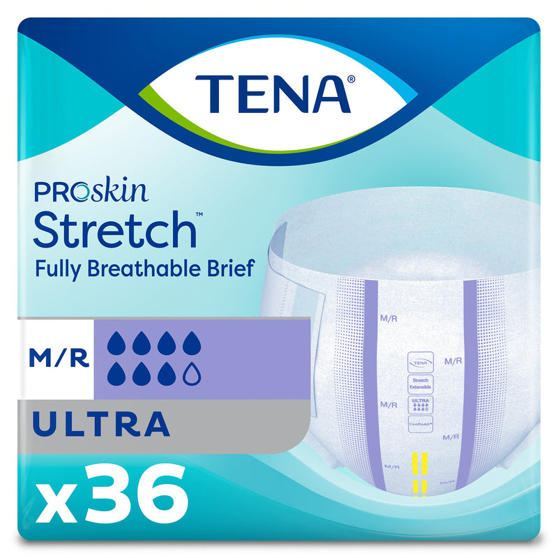TENA ProSkin Stretch™ Ultra Unisex Adult Incontinence Brief Medium Disposable Heavy Absorbency (709216_BG) 36/BG