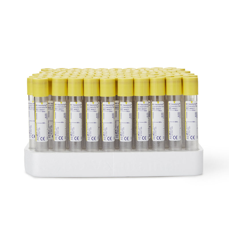 BD Vacutainer® Urinalysis Tube Chlorhexidine / Ethyl Paraben / Sodium Propionate Additive 8 mL BD Hemogard™ Closure Polyethylene Terephthalate (PET) Tube (801750_CS) 1000/CS