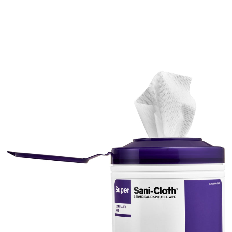 Super Sani-Cloth® Surface Disinfectant Cleaner Premoistened Germicidal Manual Pull Wipe 75 Count Canister Alcohol Scent NonSterile (1207552_CN) 75/CN