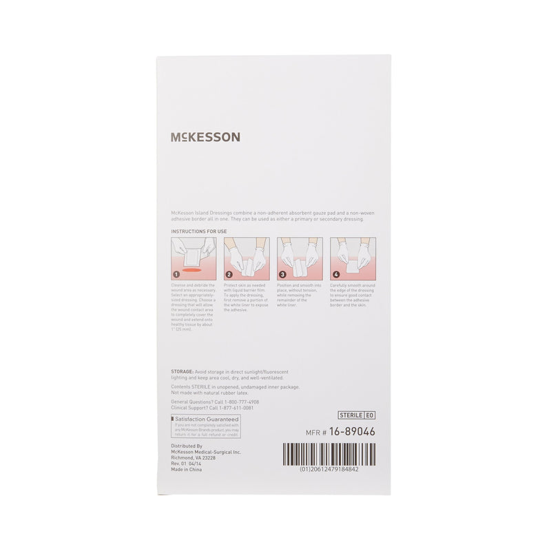 McKesson Island Dressing 4 X 6 Inch Rectangle Sterile (488923_CS) 100/CS