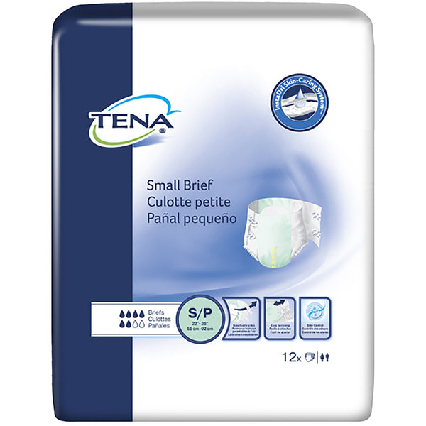 TENA® Small Brief Unisex Adult Incontinence Brief Small Disposable Moderate Absorbency (683242_PK) 12/PK