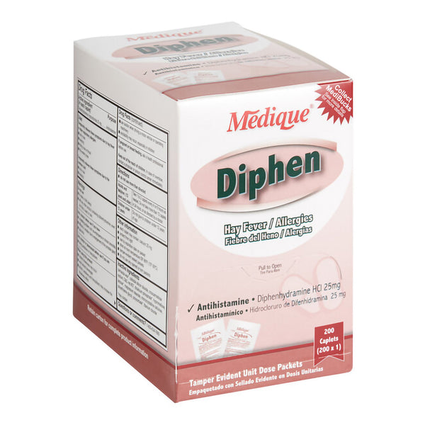 Diphen Allergy Relief 25 mg Strength Tablet 200 per Box (406725_BX) 200/BX