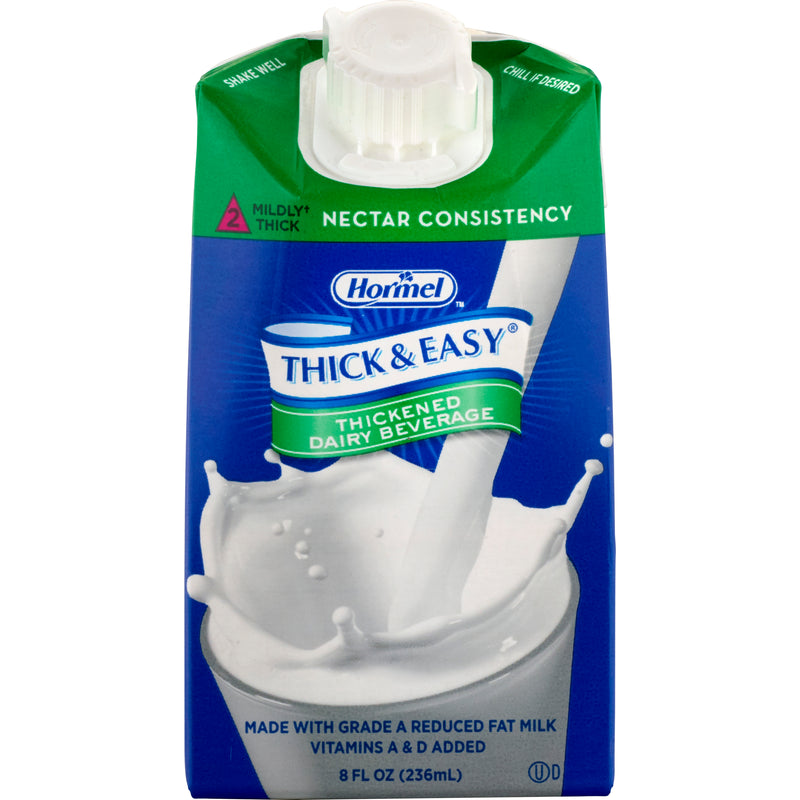 Thick & Easy® Dairy Thickened Beverage 8 oz. Carton Milk Flavor Liquid IDDSI Level 2 Mildly Thick (918995_CS) 27/CS