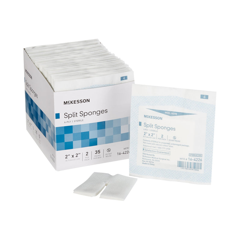 McKesson I.V. Sponge 2 X 2 Inch 6-Ply Sterile 2 per Pack (446055_BX) 35/BX