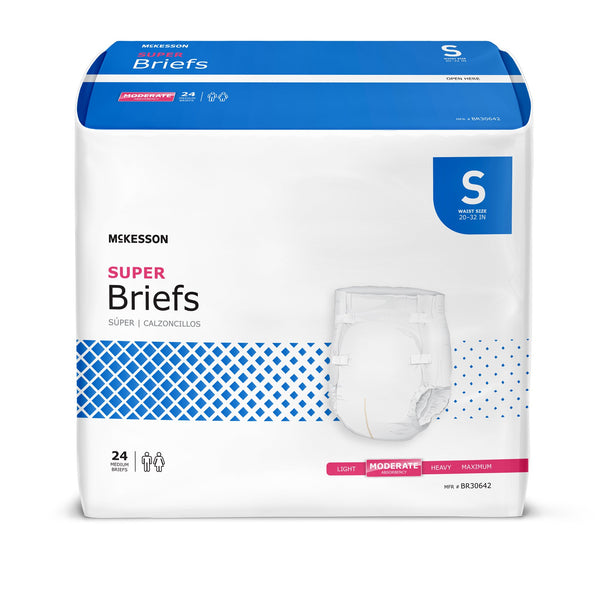 McKesson Unisex Adult Incontinence Brief Small Disposable Moderate Absorbency (1222507_BG) 24/BG