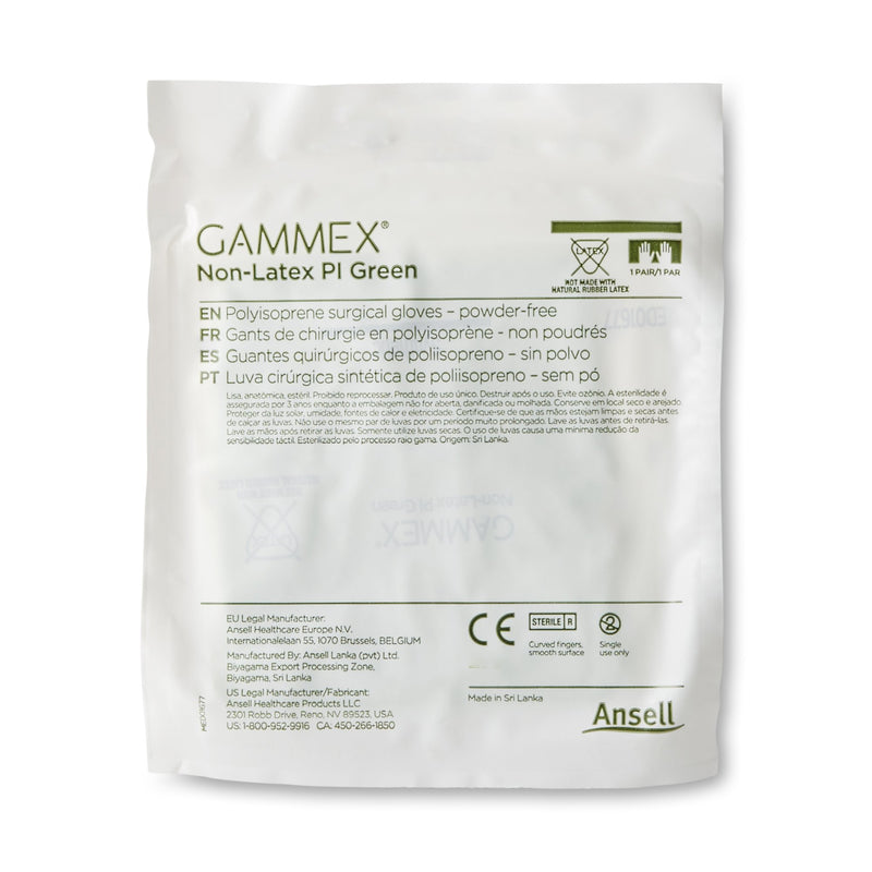 GAMMEX® Non-Latex PI Green Surgical Glove Size 8.5 Sterile Polyisoprene Standard Cuff Length Micro-Textured Light Green Chemo Tested (648146_BX) 50/BX
