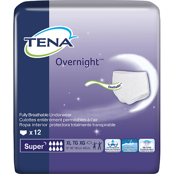 TENA ProSkin Overnight™ Super Unisex Adult Absorbent Underwear Pull On with Tear Away Seams X-Large Disposable Heavy Absorbency (1053410_CS) 48/CS