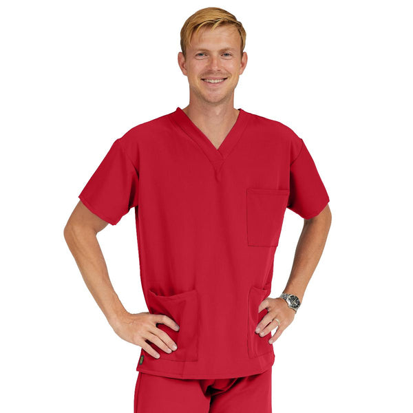 Madison AVE Unisex Stretch Scrub Tops with 3 Pockets, 1/EA (5515RED5XL) Each