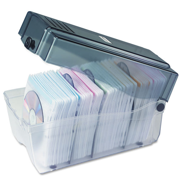 Innovera® CD/DVD Storage Case, Holds 150 Discs, Clear/Smoke (IVR39502)