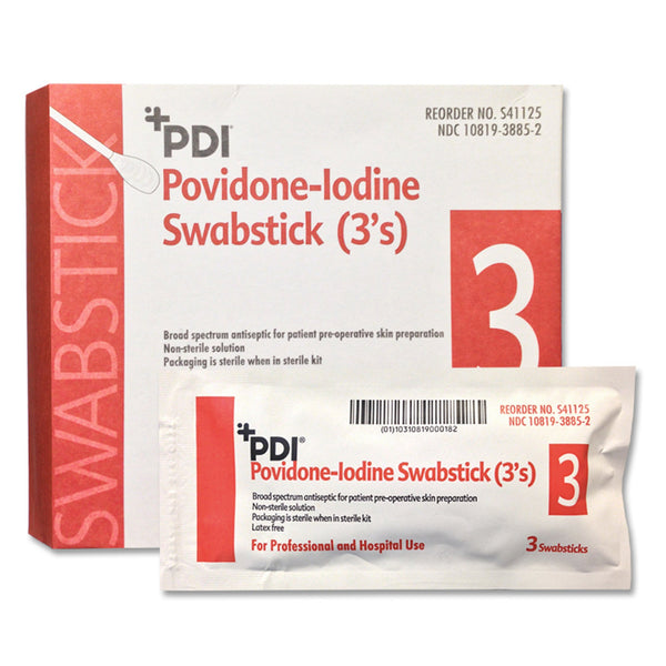 PDI® Impregnated Swabstick 10% Strength Povidone-Iodine Individual Packet NonSterile (188680_PK) 1/PK