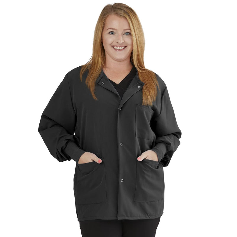 Lincoln AVE Unisex Stretch Scrub Jackets with 3 Pockets, 1/EA (5542BLKXS) Each