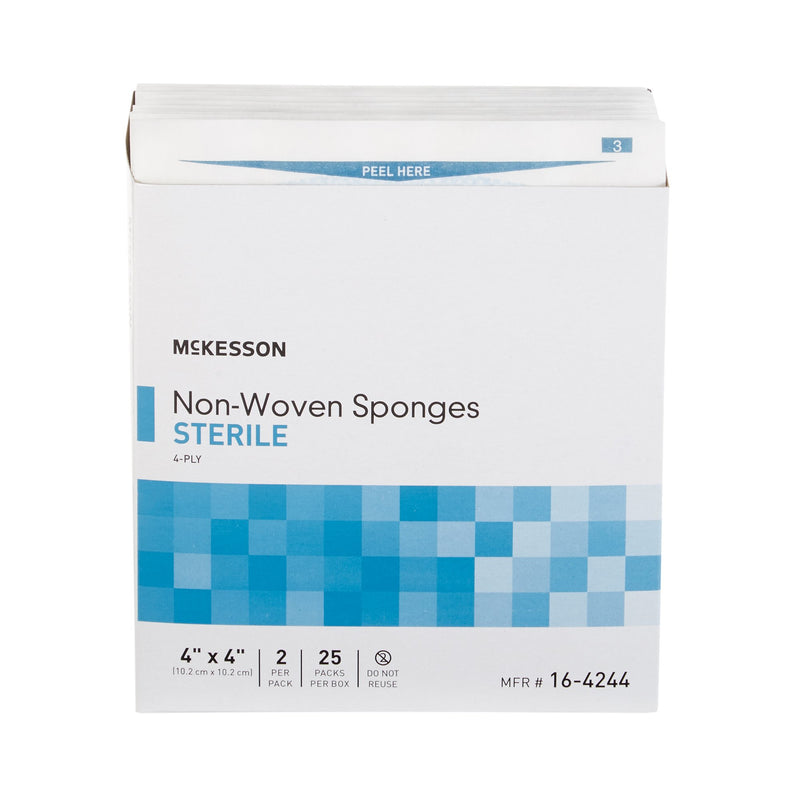 McKesson Nonwoven Sponge 4 X 4 Inch 4-Ply Sterile 2 per Pack (446033_PK) 1/PK