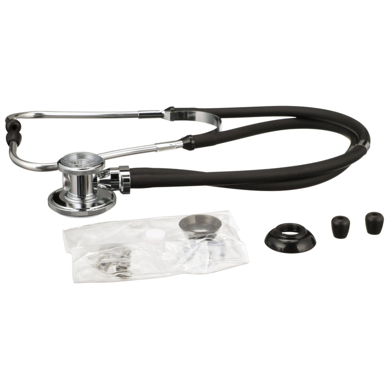 McKesson Sprague Stethoscope Black 2-Tube 16 Inch Tube Double Sided Chestpiece (761428_EA) 1/EA
