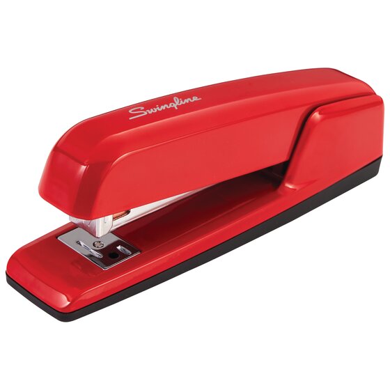 Swingline® 747 Business Full Strip Desk Stapler, 30-Sheet Capacity, Rio Red (SWI74736) Each