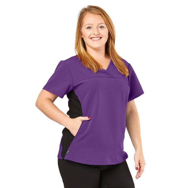 California AVE Women's Yoga-Style Stretch Scrub Tops with Pockets, 1/EA (5565RPLL) Each