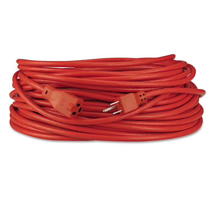 Innovera® Indoor/Outdoor Extension Cord, 100 ft, 10 A, Orange (IVR72200)