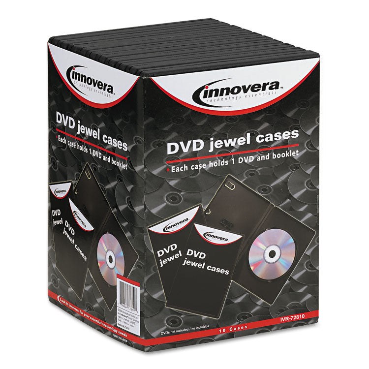 Innovera® Standard DVD Case, Black, 10/Pack (IVR72810) Pack of 10