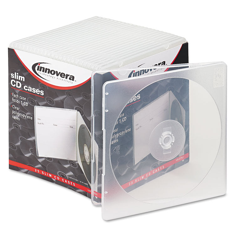 Innovera® Slim CD Case, Clear, 25/Pack (IVR81900) Pack of 25