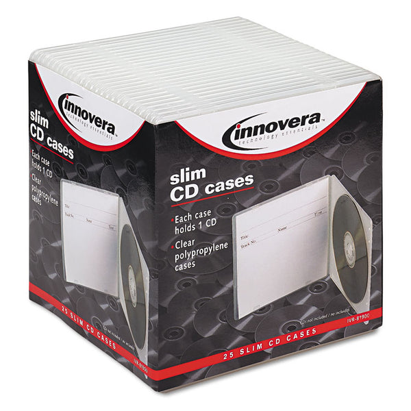 Innovera® Slim CD Case, Clear, 25/Pack (IVR81900) Pack of 25