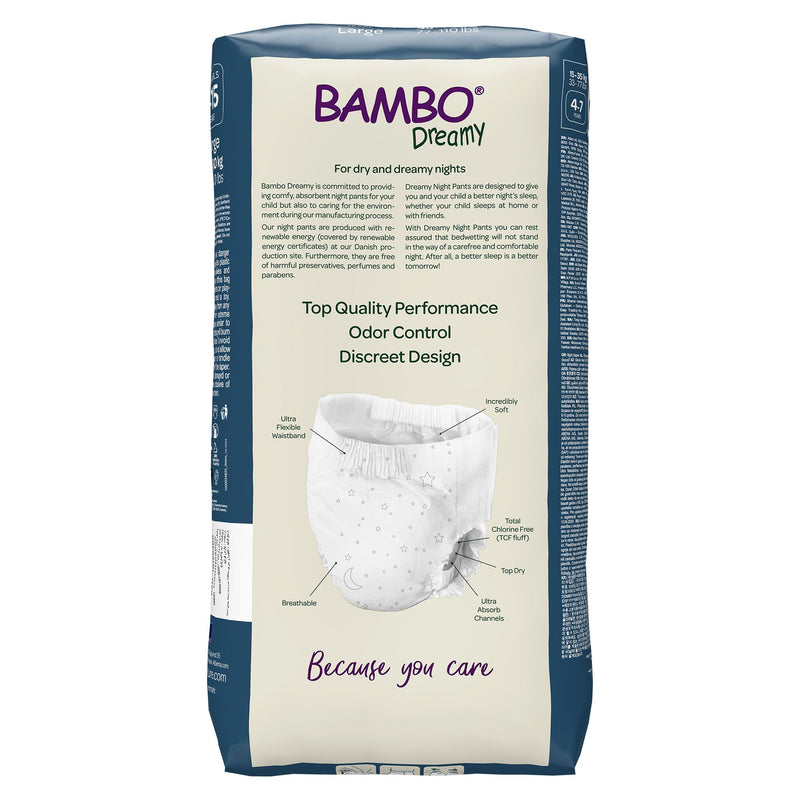 Bambo® Dreamy Night Pant Unisex Youth Training Pants Pull On with Tear Away Seams Size 8 to 15 Years Disposable Heavy Absorbency (1255465_PK) 10/PK