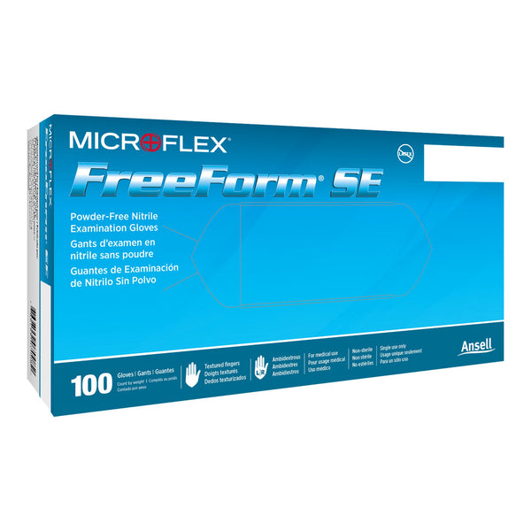 FreeForm® SE Exam Glove Medium NonSterile Nitrile Standard Cuff Length Textured Fingertips Blue Not Rated (459645_BX) 100/BX