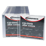 Innovera® CD/DVD Slim Jewel Cases, Clear/Black, 50/Pack (IVR85826) Pack of 50