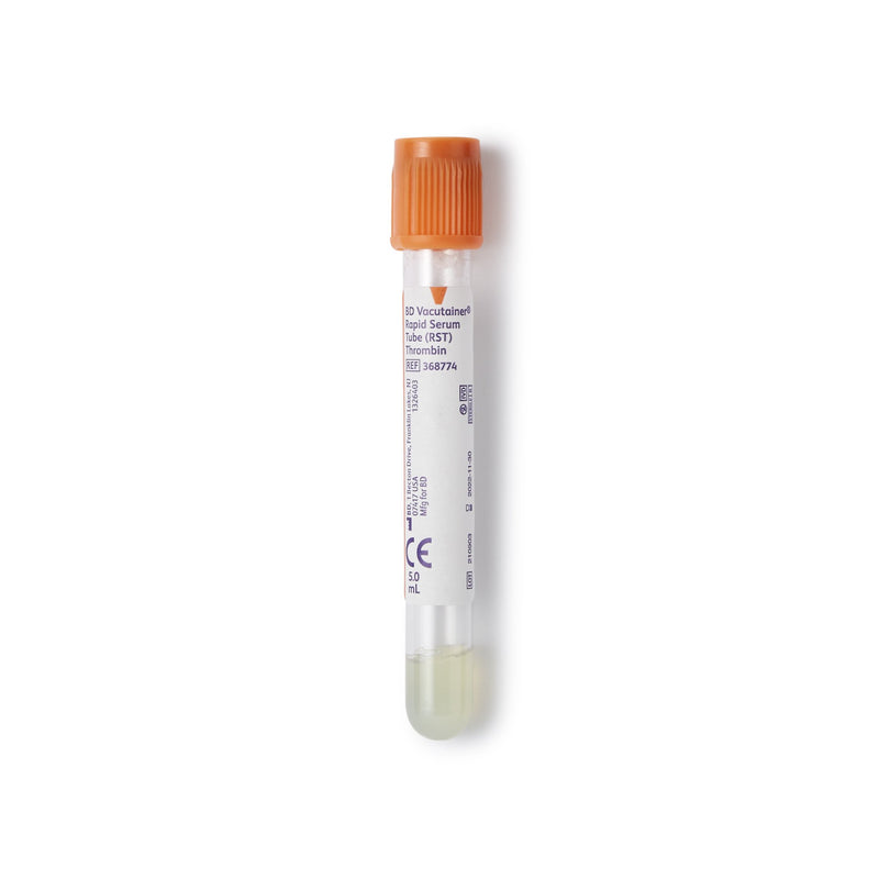 BD Vacutainer® Venous Blood Collection Tube Clot Activator Additive 5 mL BD Hemogard™ Closure Polyethylene Terephthalate (PET) Tube (732877_CS) 1000/CS