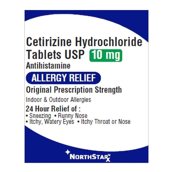 NorthStar Rx Cetirizine HCl 10 mg Tablet 30 Tablets (1120140_BT) 1/BT