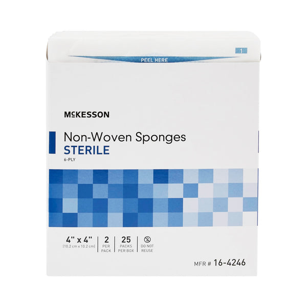 McKesson Nonwoven Sponge 4 X 4 Inch 6-Ply Sterile 2 per Pack (466523_CS) 300/CS