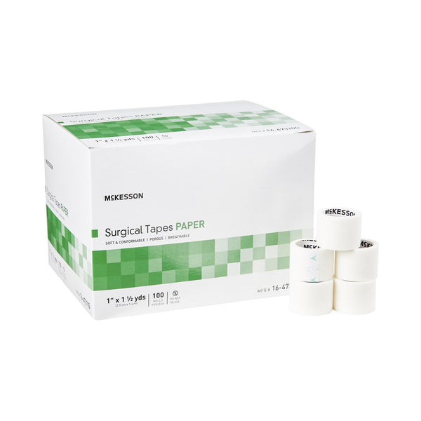 McKesson Medical Tape White 1 Inch X 1-1/2 Yard Paper NonSterile (1055583_RL) 1/RL