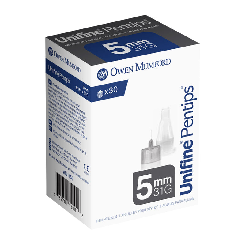 Unifine® Pentips® Standard Insulin Pen Needle 31 Gauge 5 mm Length NonSafety (1233067_BX) 30/BX