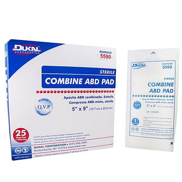 Dukal™ Abdominal Pad 5 X 9 Inch 1-Ply Sterile 1 per Pack (360305_CS) 400/CS
