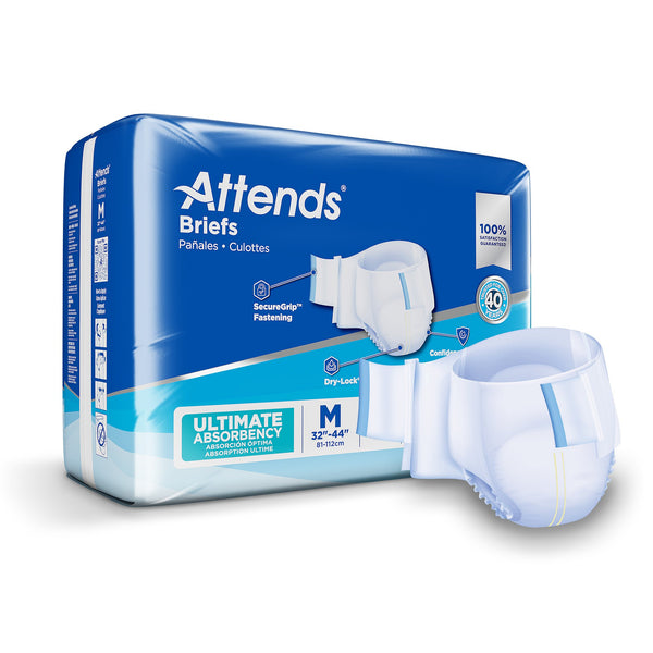 Attends® Advanced Unisex Adult Incontinence Brief Medium Disposable Heavy Absorbency (950223_CS) 96/CS