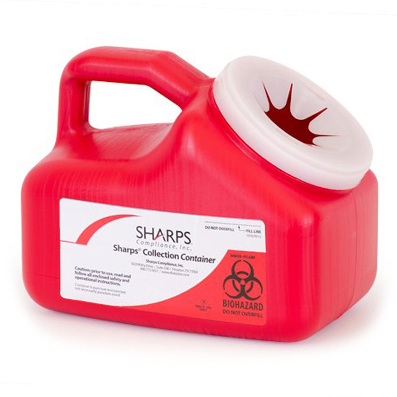 Mail System® Pro-Tec® Mailback Sharps Container Red Base 9 L X 6 W X 7-1/2 H Inch Vertical Entry 1 Gallon (666133_CS) 18/CS