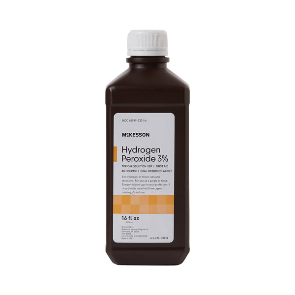 McKesson Brand Antiseptic Hydrogen Peroxide Topical Liquid 16 oz. Bottle (142779_EA) 1/EA