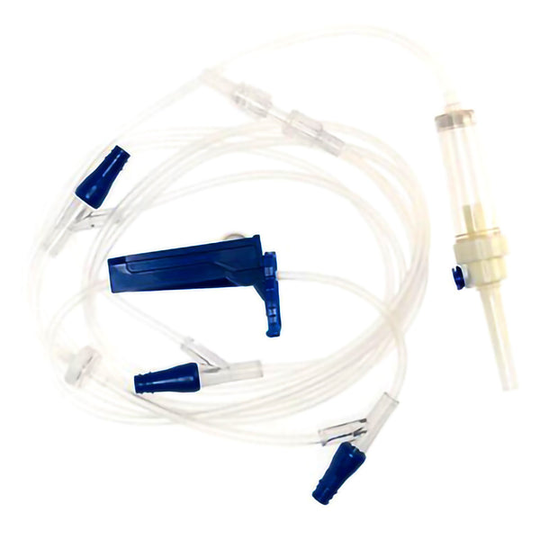 McKesson IV Pump Set Pump 3 Ports 10 Drops / mL Drip Rate Without Filter 110 Inch Tubing Solution Without Flow Regulator (1173995_BX) 50/BX