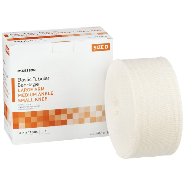 McKesson Spandagrip™ Elastic Tubular Support Bandage 3 Inch X 11 Yard Large Arm / Medium Ankle / Small Knee Pull On Natural NonSterile Size D Standard Compression (1112851_CS) 18/CS