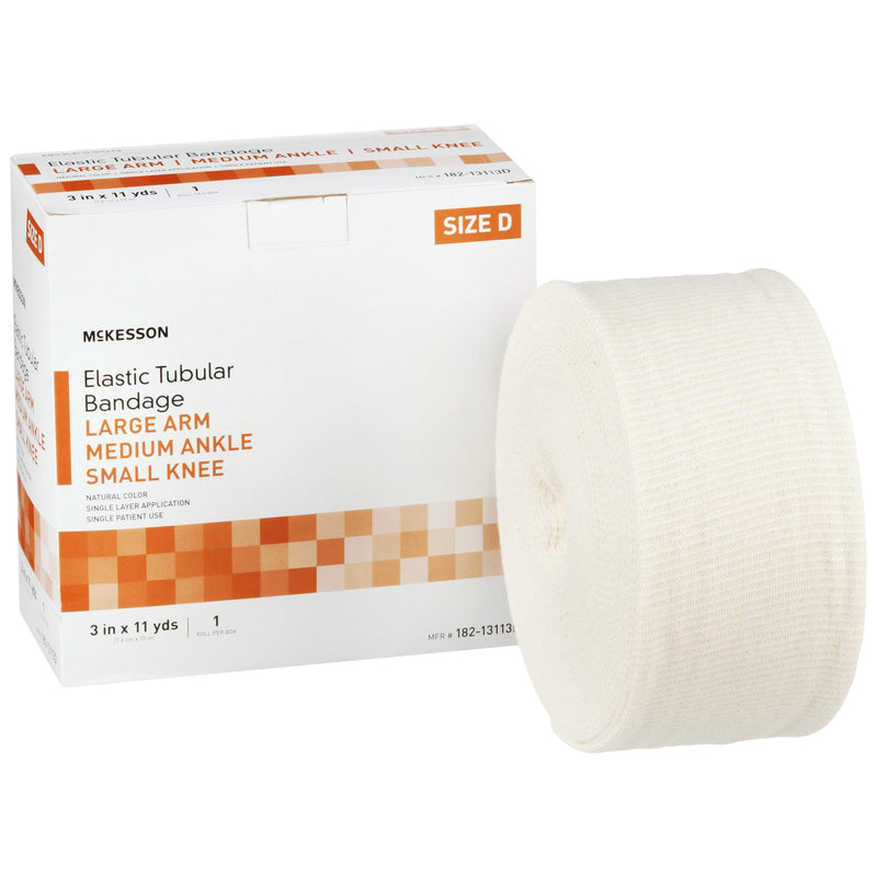 McKesson Spandagrip™ Elastic Tubular Support Bandage 3 Inch X 11 Yard Large Arm / Medium Ankle / Small Knee Pull On Natural NonSterile Size D Standard Compression (1112851_CS) 18/CS