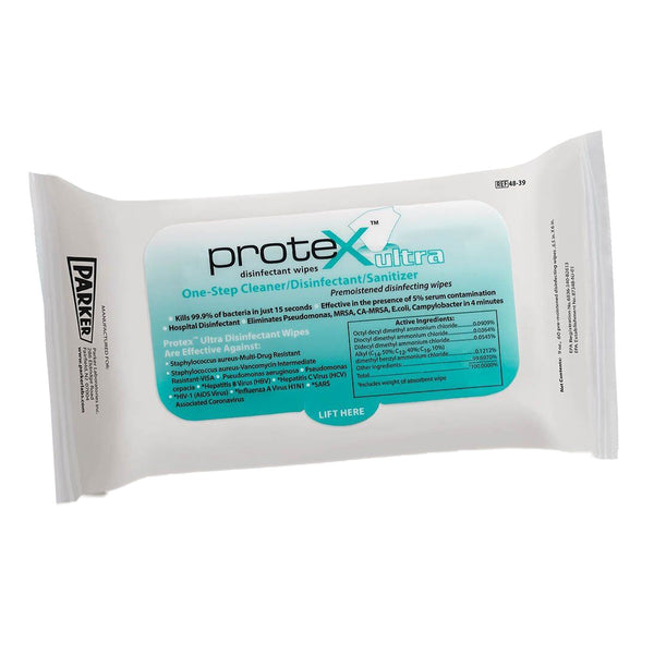 Protex™ Ultra Surface Disinfectant Cleaner Premoistened Broad Spectrum Manual Pull Wipe 60 Count Soft Pack Lemon Scent NonSterile (1181627_BX) 12/BX