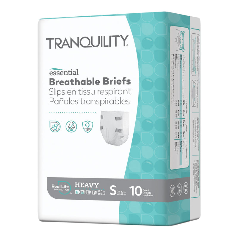 Tranquility® Essential Unisex Incontinence Brief Small Disposable Heavy Absorbency (1188953_CS) 100/CS