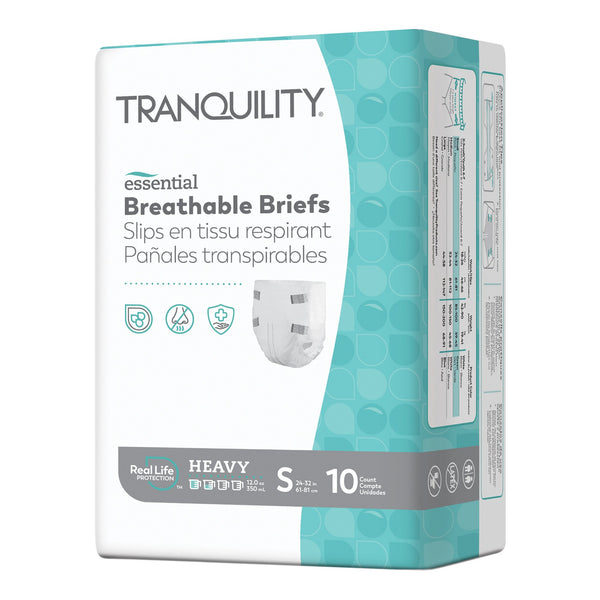 Tranquility® Essential Unisex Incontinence Brief Small Disposable Heavy Absorbency (1188953_BG) 10/BG