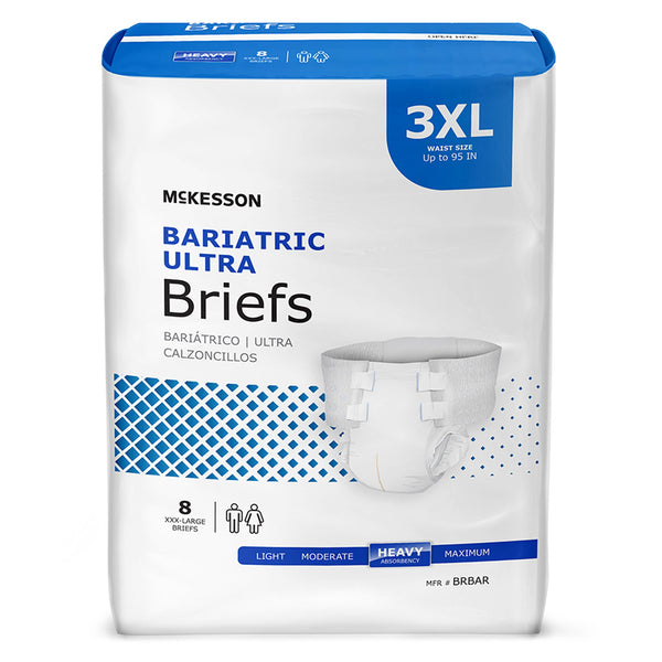 McKesson Ultra Bariatric Unisex Adult Incontinence Brief 3X-Large Disposable Heavy Absorbency (724912_BG) 1/BG