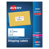 Avery® White Shipping Labels-Bulk Packs, Inkjet/Laser Printers, 2 x 4, White, 10/Sheet, 250 Sheets/Box (AVE95945)