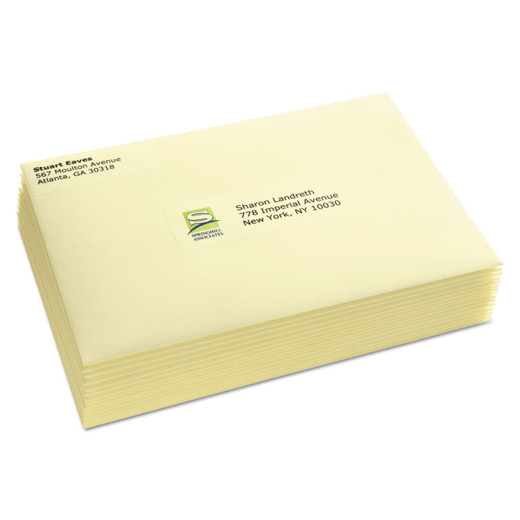Avery® Matte Clear Easy Peel Mailing Labels w/ Sure Feed Technology, Laser Printers, 1.33 x 4, Clear, 14/Sheet, 50 Sheets/Box (AVE5662) Box of 700