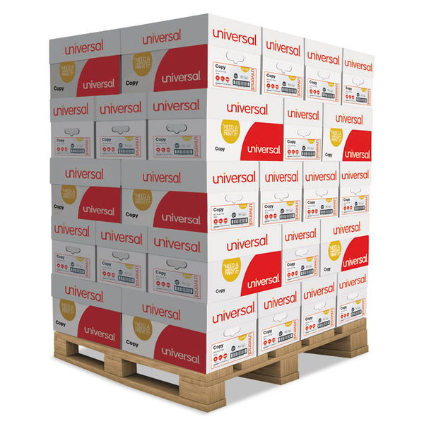 Universal® Copy Paper, 92 Bright, 20 lb Bond Weight, 8.5 x 11, White, 500 Sheets/Ream, 10 Reams/Carton, 40 Cartons/Pallet (UNV21200PLT)