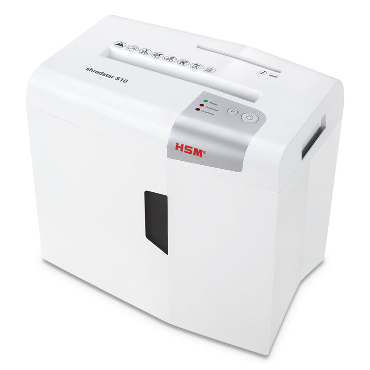 HSM of America shredstar S10 Strip-Cut Shredder, 10 Manual Sheet Capacity (HSM1042W) Each