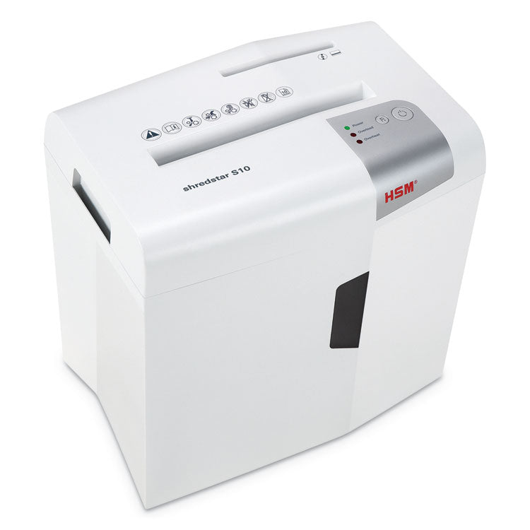 HSM of America shredstar S10 Strip-Cut Shredder, 10 Manual Sheet Capacity (HSM1042W) Each