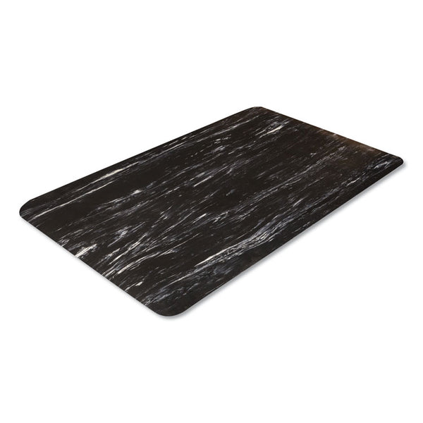 Crown Cushion-Step Surface Mat, 36 x 60, Marbleized Rubber, Black (CWNCU3660BK)