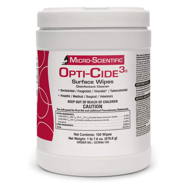 Opti-Cide3® Surface Disinfectant Cleaner Premoistened Broad Spectrum Manual Pull Wipe 100 Count Canister Alcohol Scent NonSterile (776909_CT) 100/CT